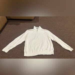EUC Nautica logo XXL Men's White Sweater 1/4 zip top pull over shirt